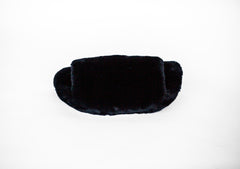 Tara Shakti Faux Fur Fanny Pack Black Front (7228685615288)